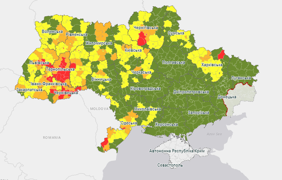 Карта природных зон украины